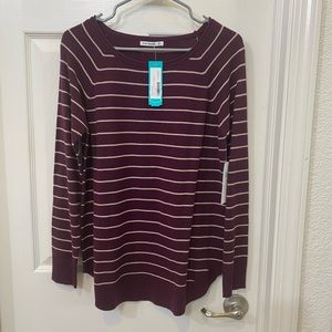 Long sleeve striped pullover sweater